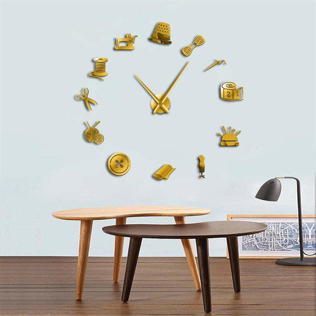 DIY Stitching Materials Design Wall Clock
