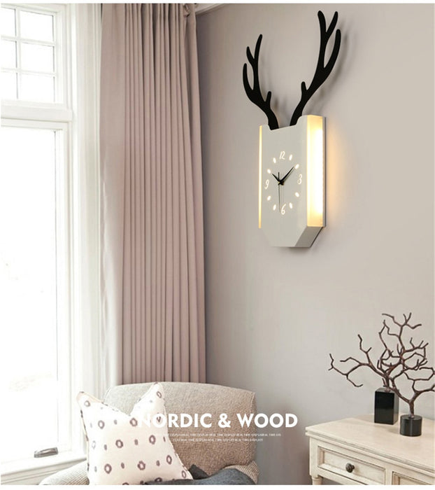 Decorative Tri Color Light Deer Wall Clock
