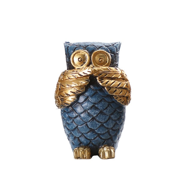 Resin Perseus Owl BUBO Sculpture Desk Decoration