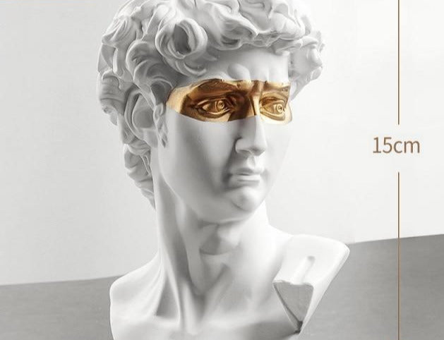 David Head Resin Statue Home Office Decor
