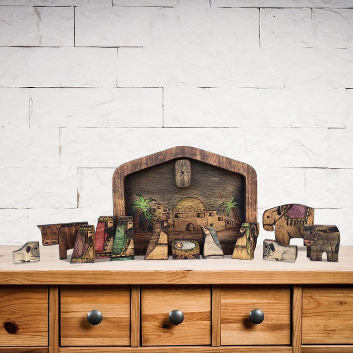 Nativity Wood Puzzle Jesus and The Three Kings Home Desk Decoration