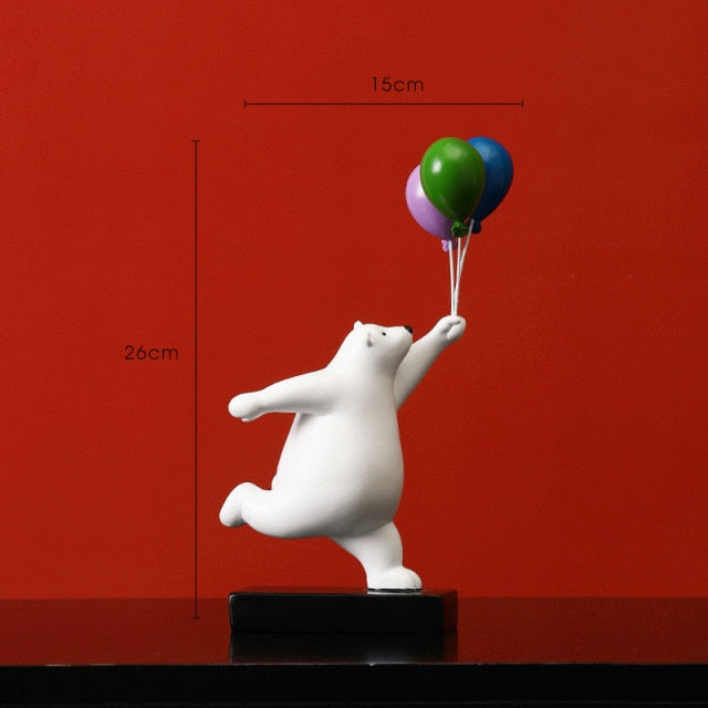 Creative Balloon Bear Figurine Home Office Decor