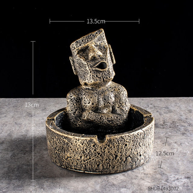 Moai Style Stone Ashtray CP Holder Home Office Decor