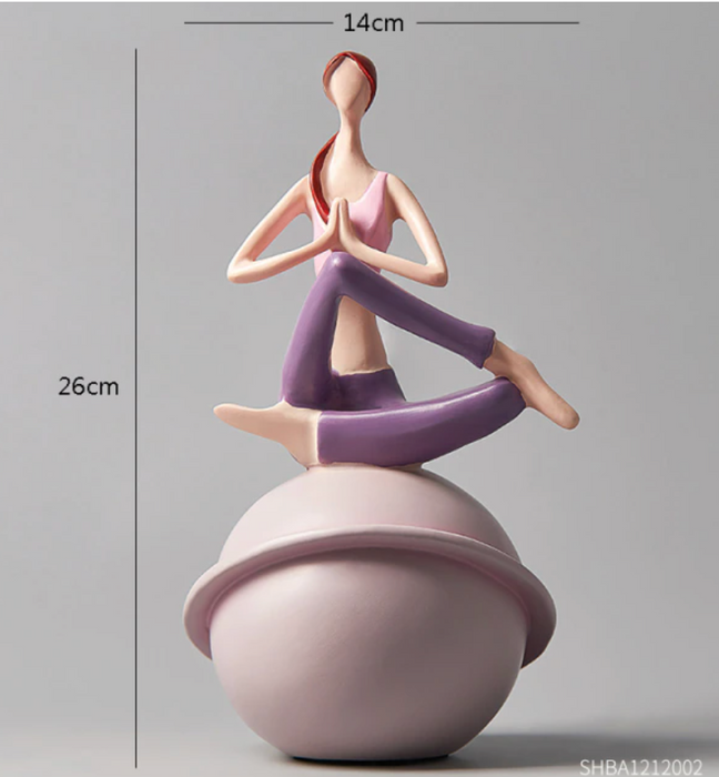 Yoga Pose Girl Figurine Home Office Decor