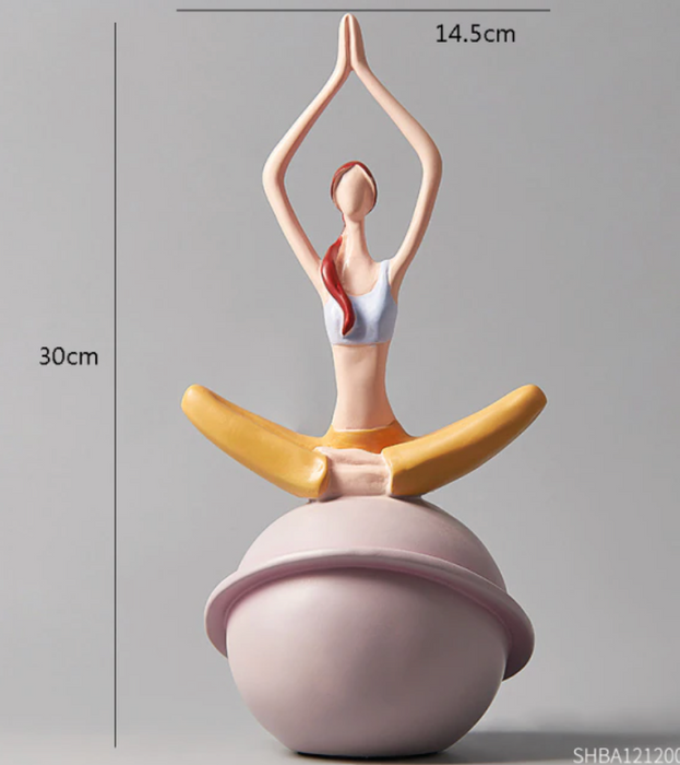 Yoga Pose Girl Figurine Home Office Decor