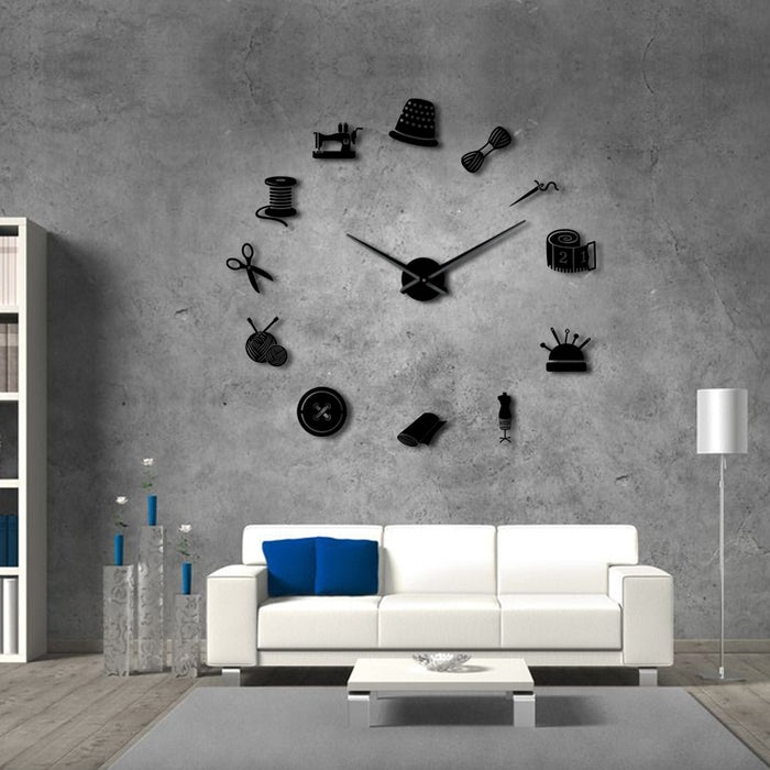 DIY Stitching Materials Design Wall Clock