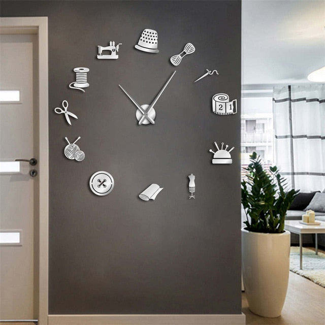 DIY Stitching Materials Design Wall Clock