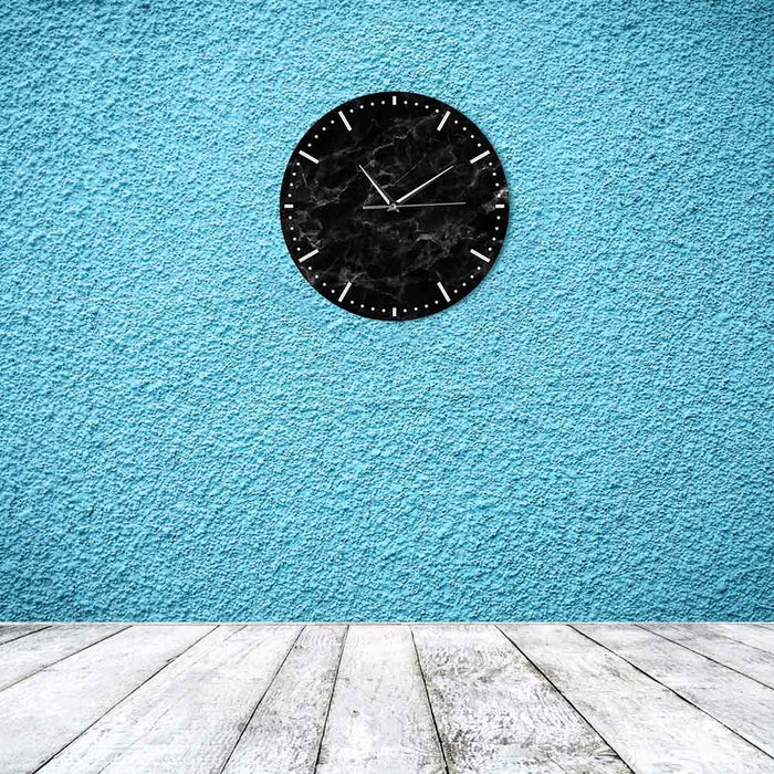 Black Marble Design Minimalist Wall Clock