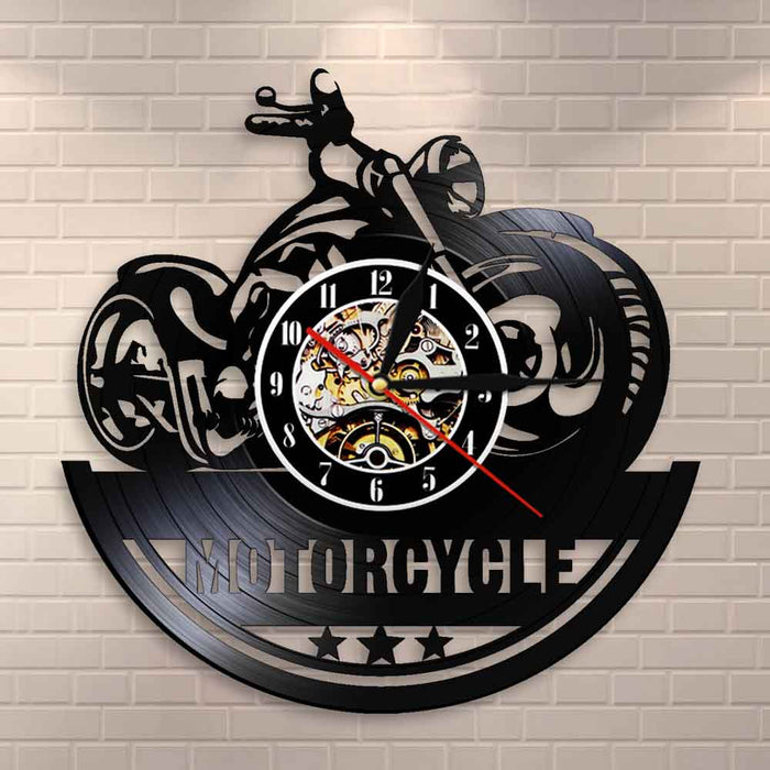 Vintage Motorcycle Wall Art Clock