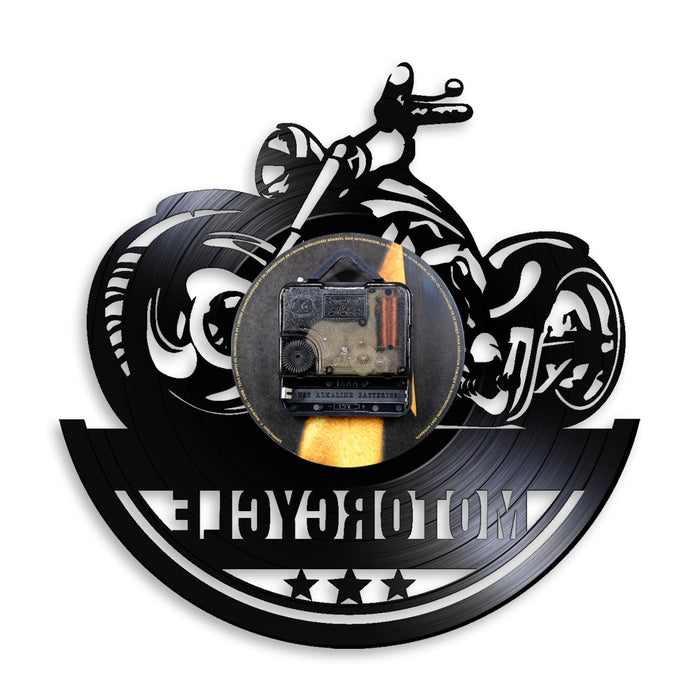 Vintage Motorcycle Wall Art Clock