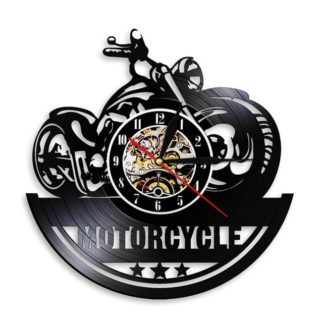Vintage Motorcycle Wall Art Clock