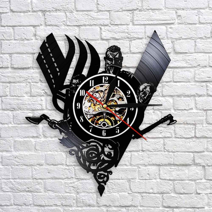 TV Series Vikings Vinyl Record Wall Clock