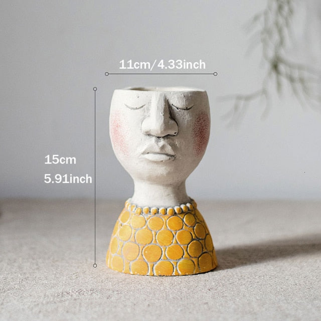 Succulents Flower Pot Sculpture Home Office Decor