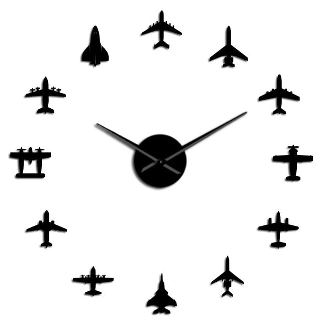 Fighter Plane Design Modern DIY Wall Clock