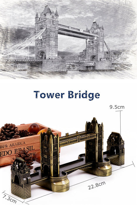 Worlds Famous London Tower Bridge Figurine Desk Decoration