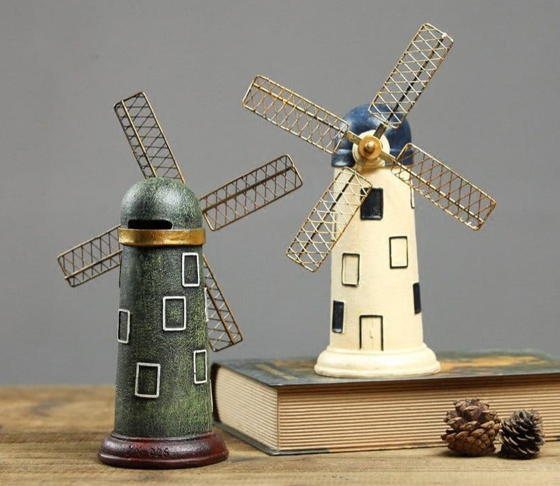 Resin Dutch Windmill Figurine Desk Decoration
