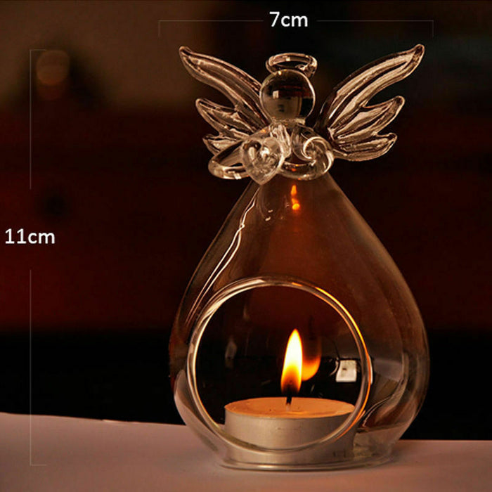 Hollow Glass Angel Candle Holder Outdoor Light