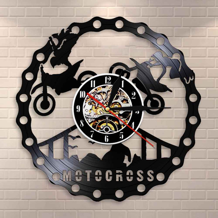 Motocross Dirt bike Design Modern Wall Clock