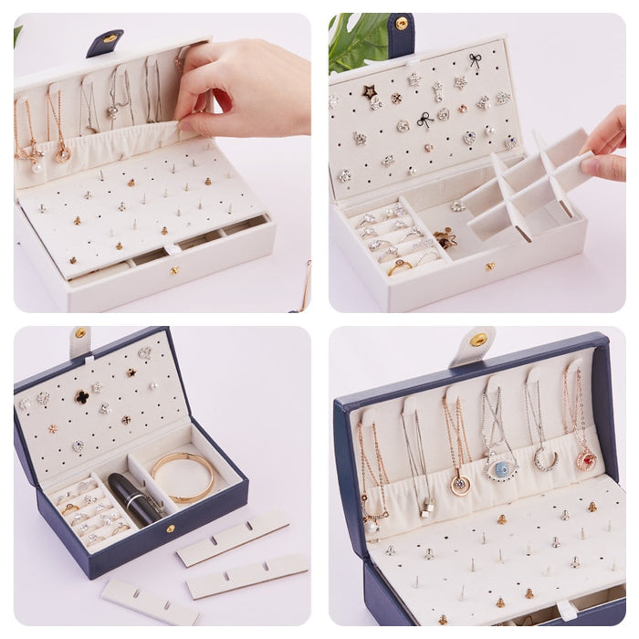 Arched Portable 2 Layer Jewelry Box Organizer