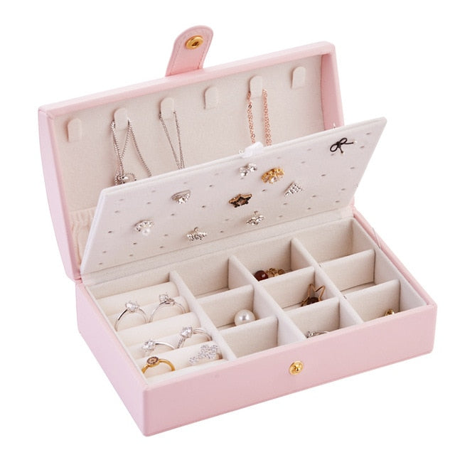 Arched Portable 2 Layer Jewelry Box Organizer