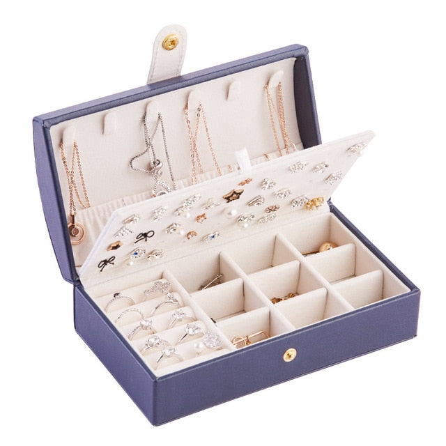 Arched Portable 2 Layer Jewelry Box Organizer