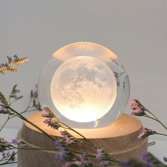 3D Crystal Ball Wooden Music Box Luminous Home decor