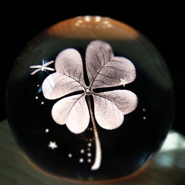 3D Crystal Ball Wooden Music Box Luminous Home decor