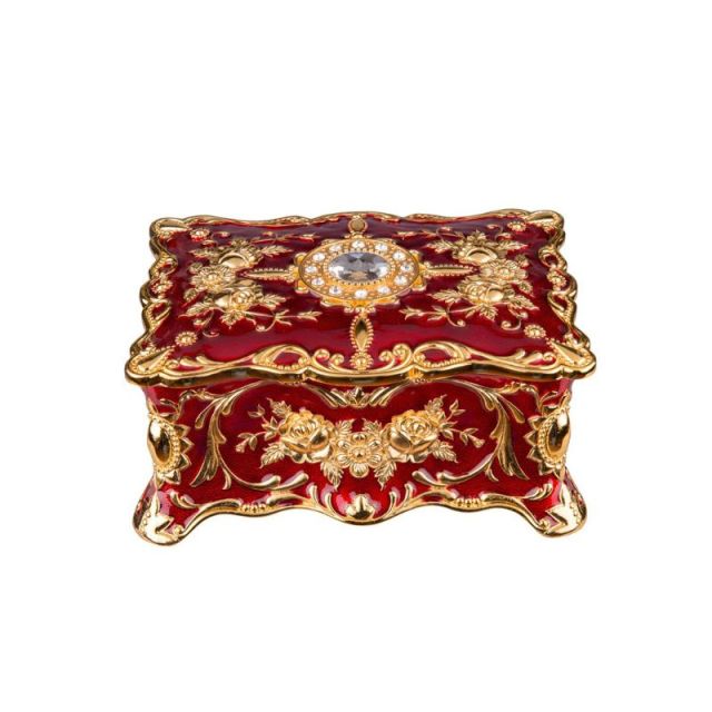 Ornate Rectangle Trinket Box Jewelry Box Organizer