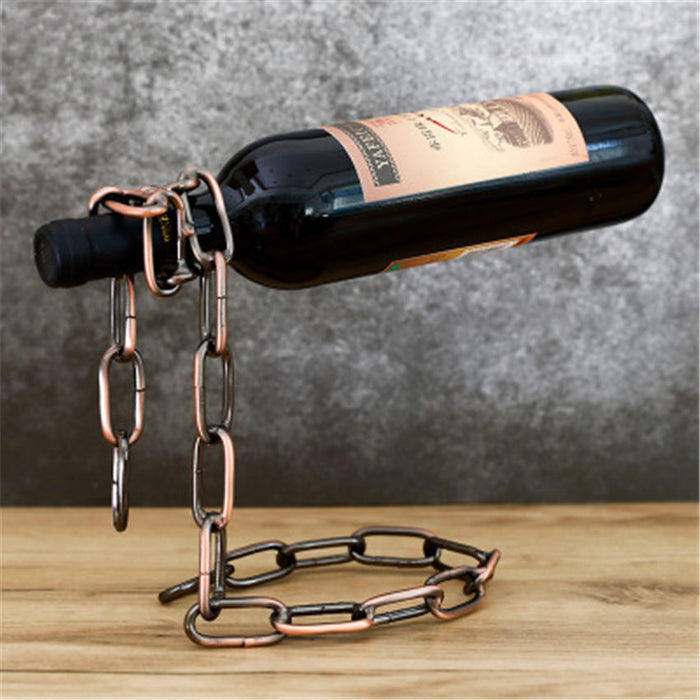 Stylish Iron Chain Wine Holder Home Decor