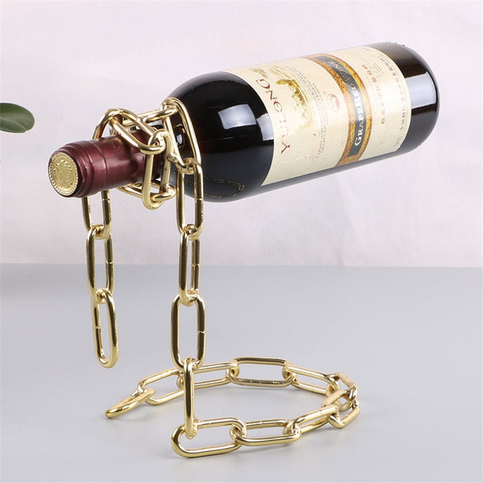 Stylish Iron Chain Wine Holder Home Decor