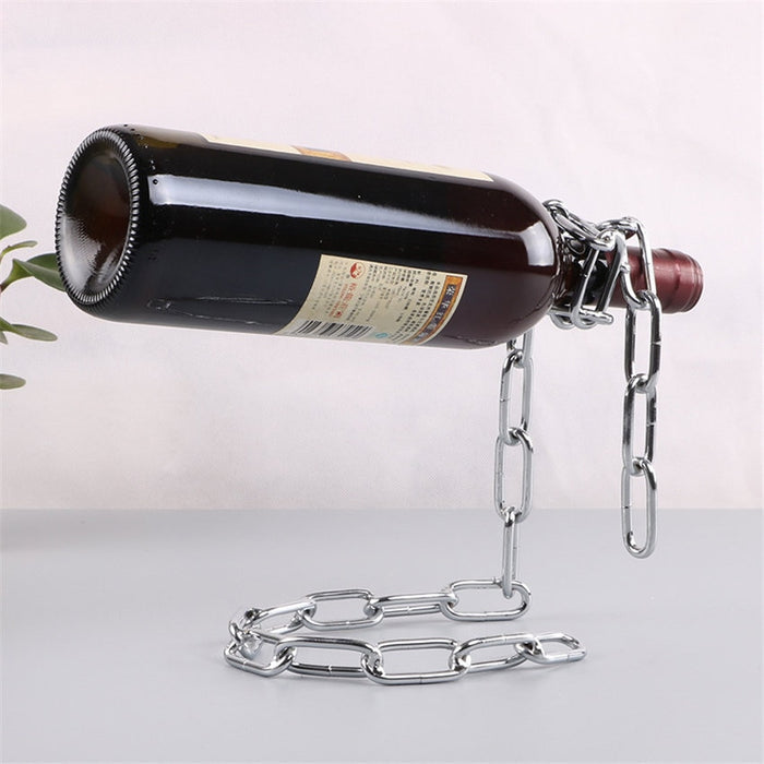 Stylish Iron Chain Wine Holder Home Decor
