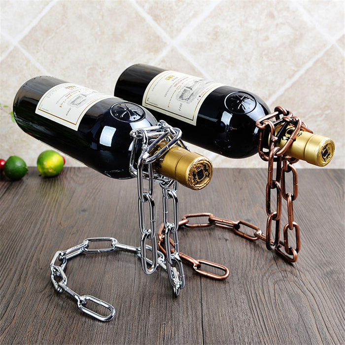 Stylish Iron Chain Wine Holder Home Decor