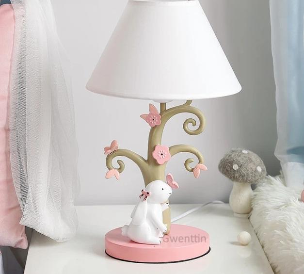 Pink Shade LED Rabbit Desk Light Home Decor