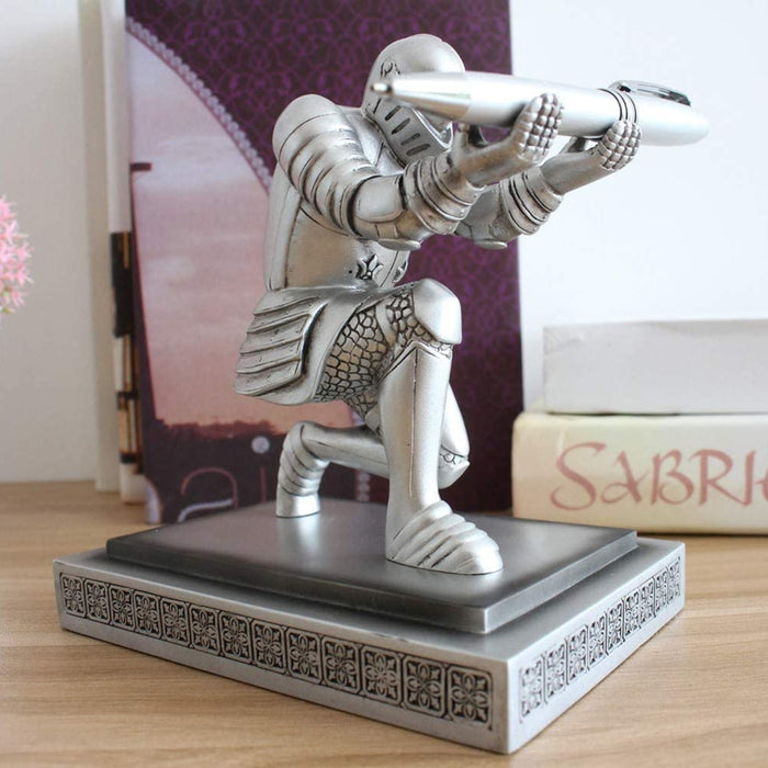 Knight Figurine Pen Holder Desk Decoration
