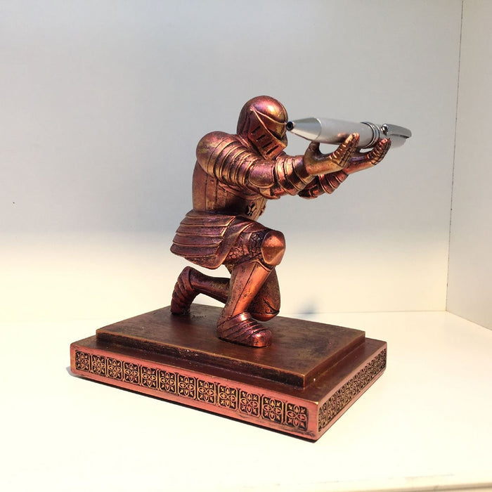 Knight Figurine Pen Holder Desk Decoration