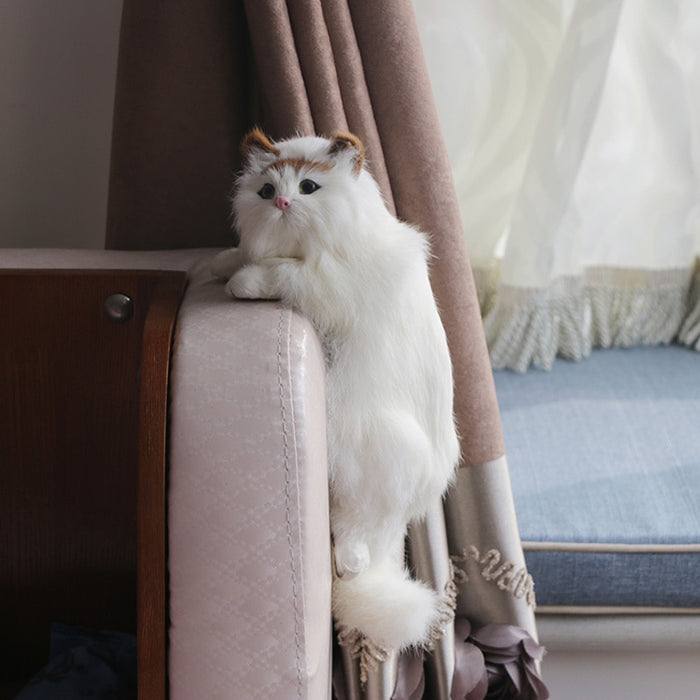 Cute Plush Cat Figurine Home Desk Decoration