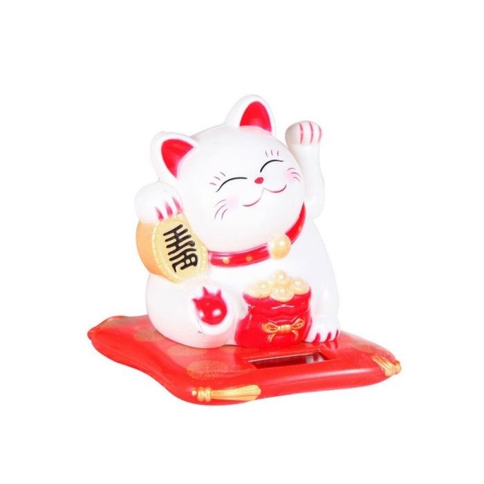 Solar Powered Cat Waving Arm Lucky Charm Home Desk Decoration