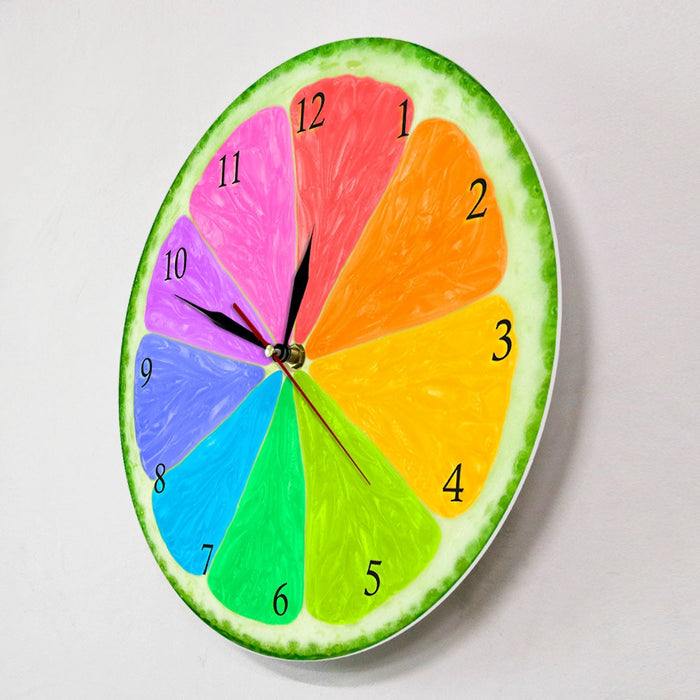 Colorful Citrus Metalframe Decor Wall Clock