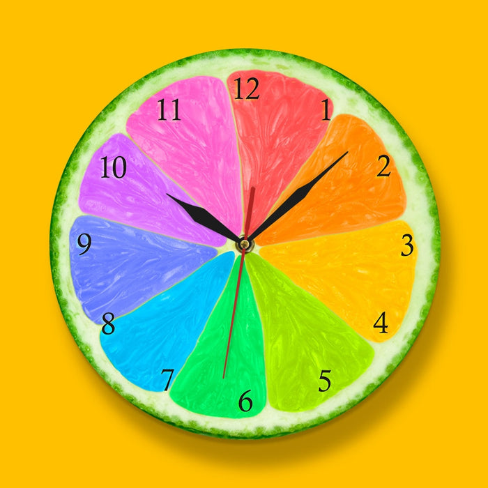 Colorful Citrus Metalframe Decor Wall Clock