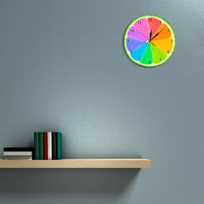 Colorful Citrus Metalframe Decor Wall Clock