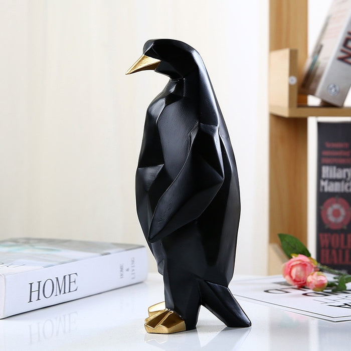 Geometric Penguin Sculpture Home Office Decor