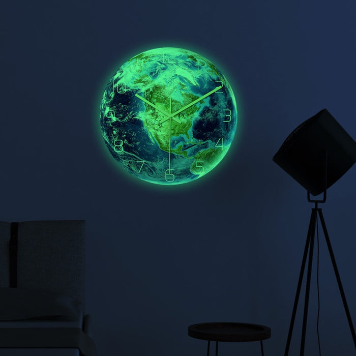 Luminous Earth Wall Clock