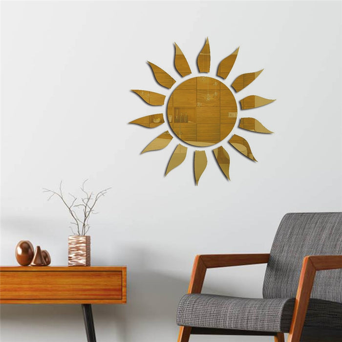 Vinyl Sun Flower Design DIY Sticker Wall Mirror