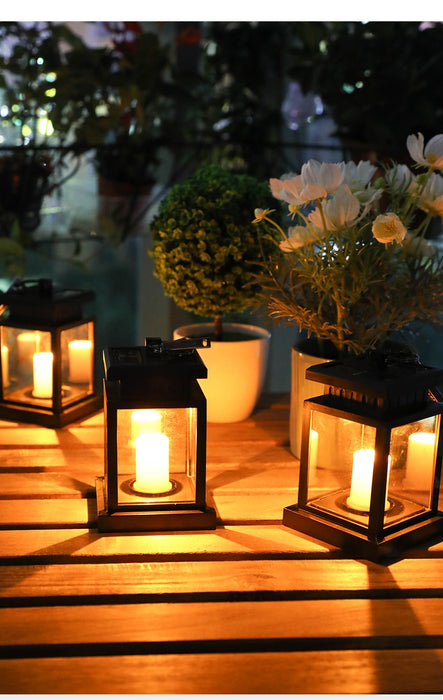 Solar Powered LED Twinkle Candle Lantern Outdoor Light