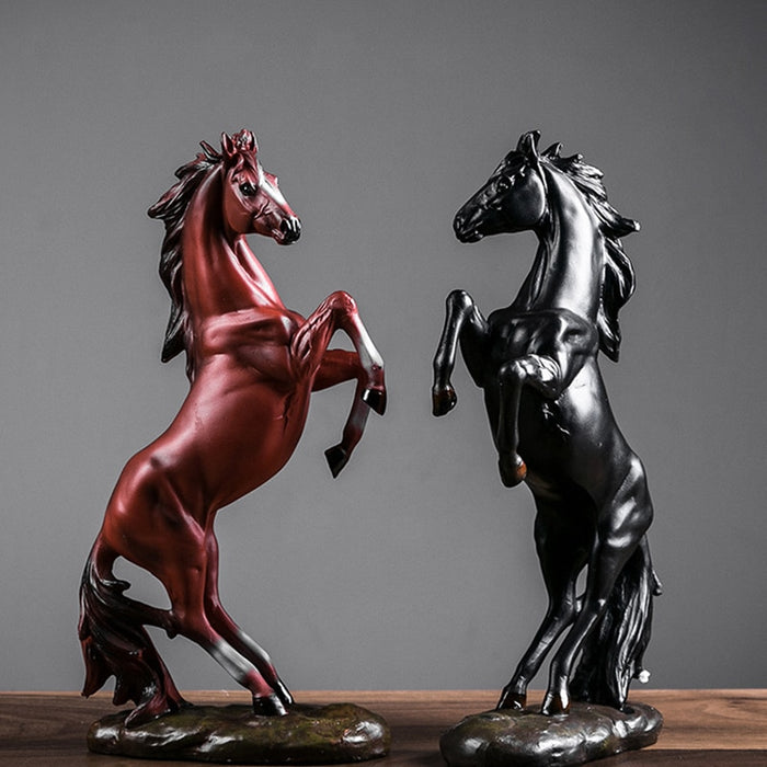 Resin Stallion Horse Sculpture Home Desk Decoration