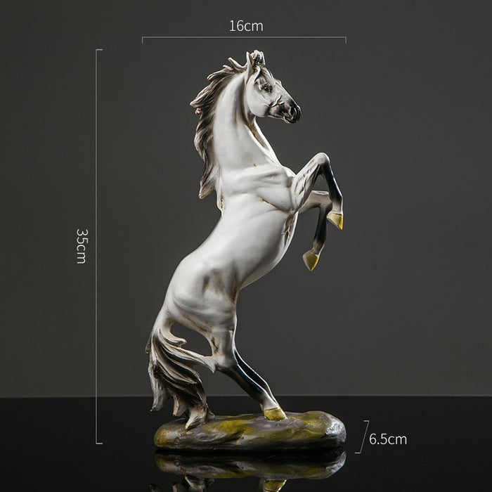 Resin Stallion Horse Sculpture Home Desk Decoration