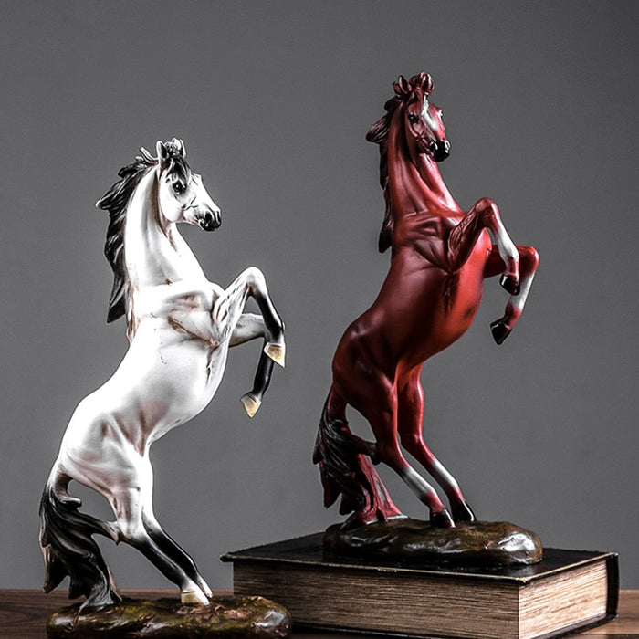 Resin Stallion Horse Sculpture Home Desk Decoration