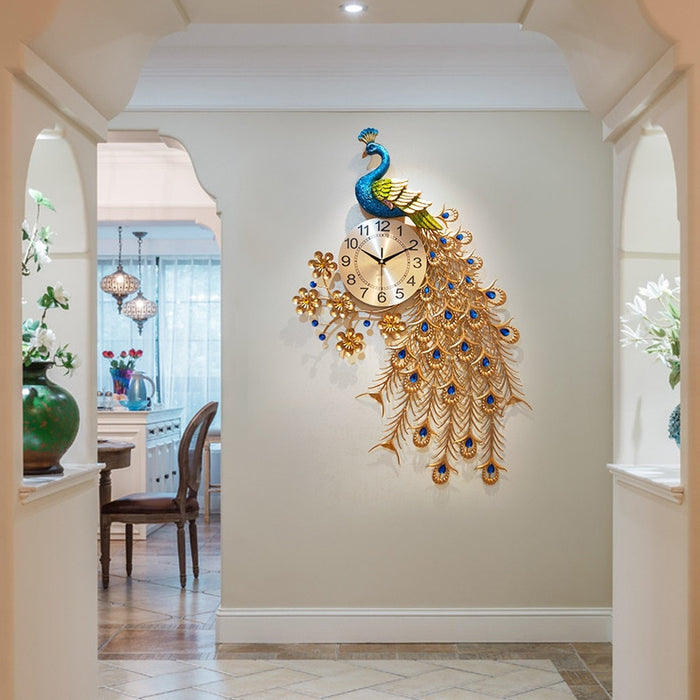 Decorative Peacock Design Wall Clock