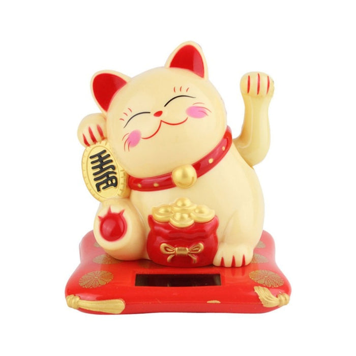 Solar Powered Cat Waving Arm Lucky Charm Home Desk Decoration