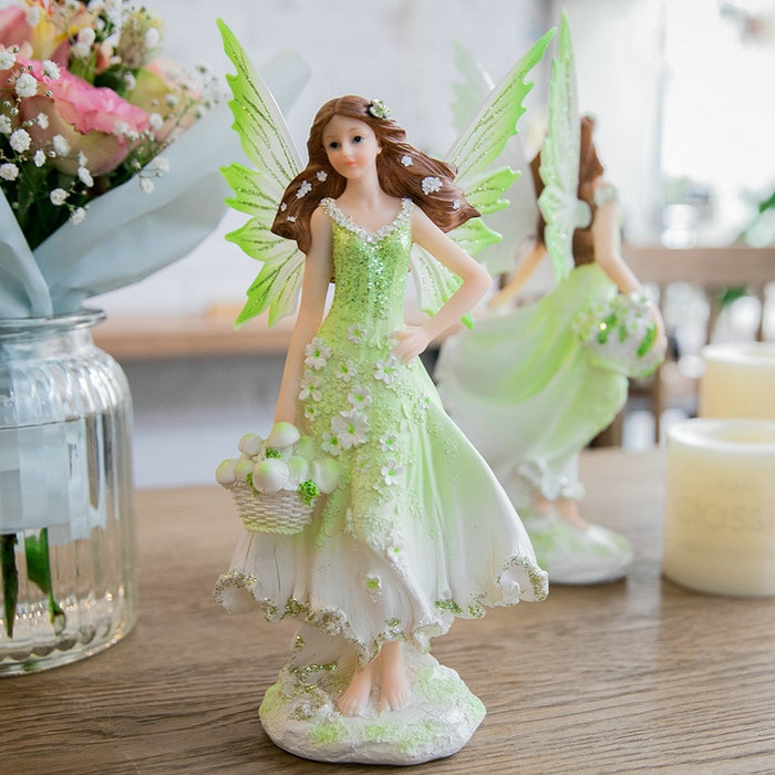 Resin Fairy with Unicorn Figurines Home Desk Decoration